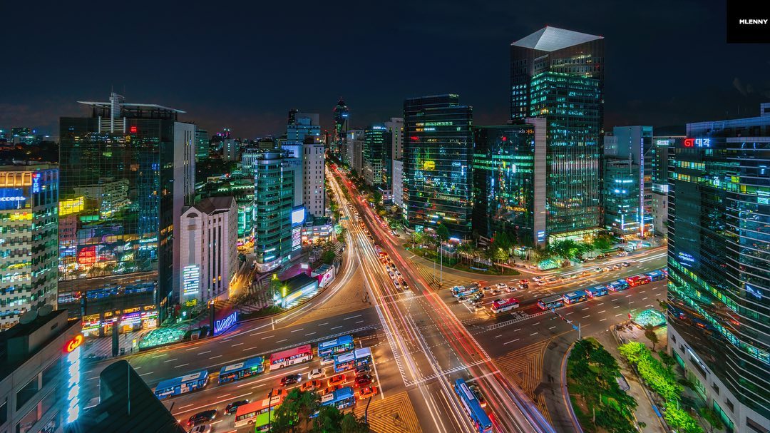 Night over Gangnam, Seoul, South Korea - Mlenny Photography Travel, Nature, People & AI